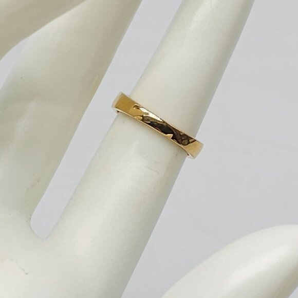 Gold Plated Sterling Silver Three-Stone Clear CZ Ring Size 5 Vintage - Picture 4 of 7